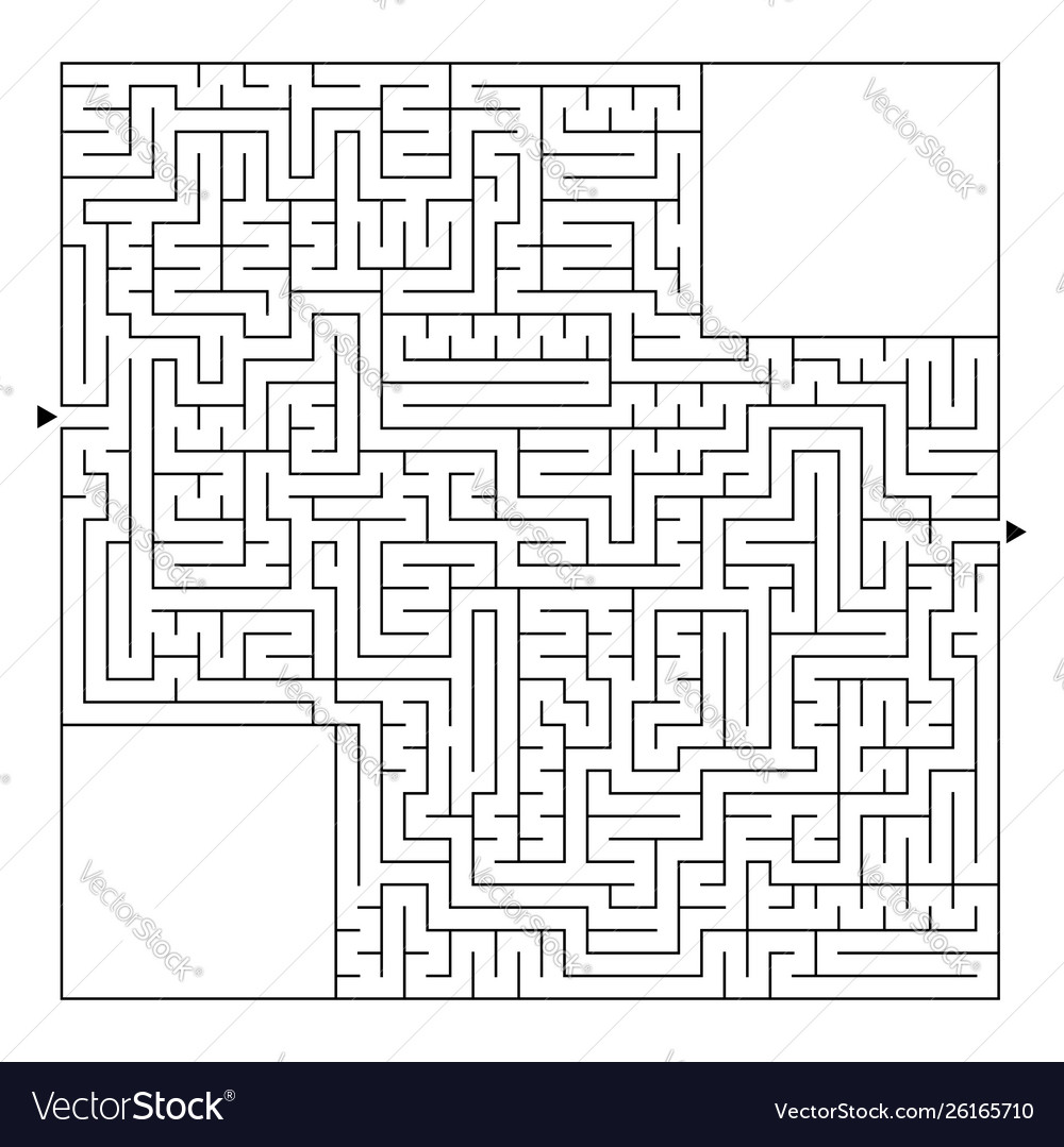 A huge square labyrinth with an entrance Vector Image