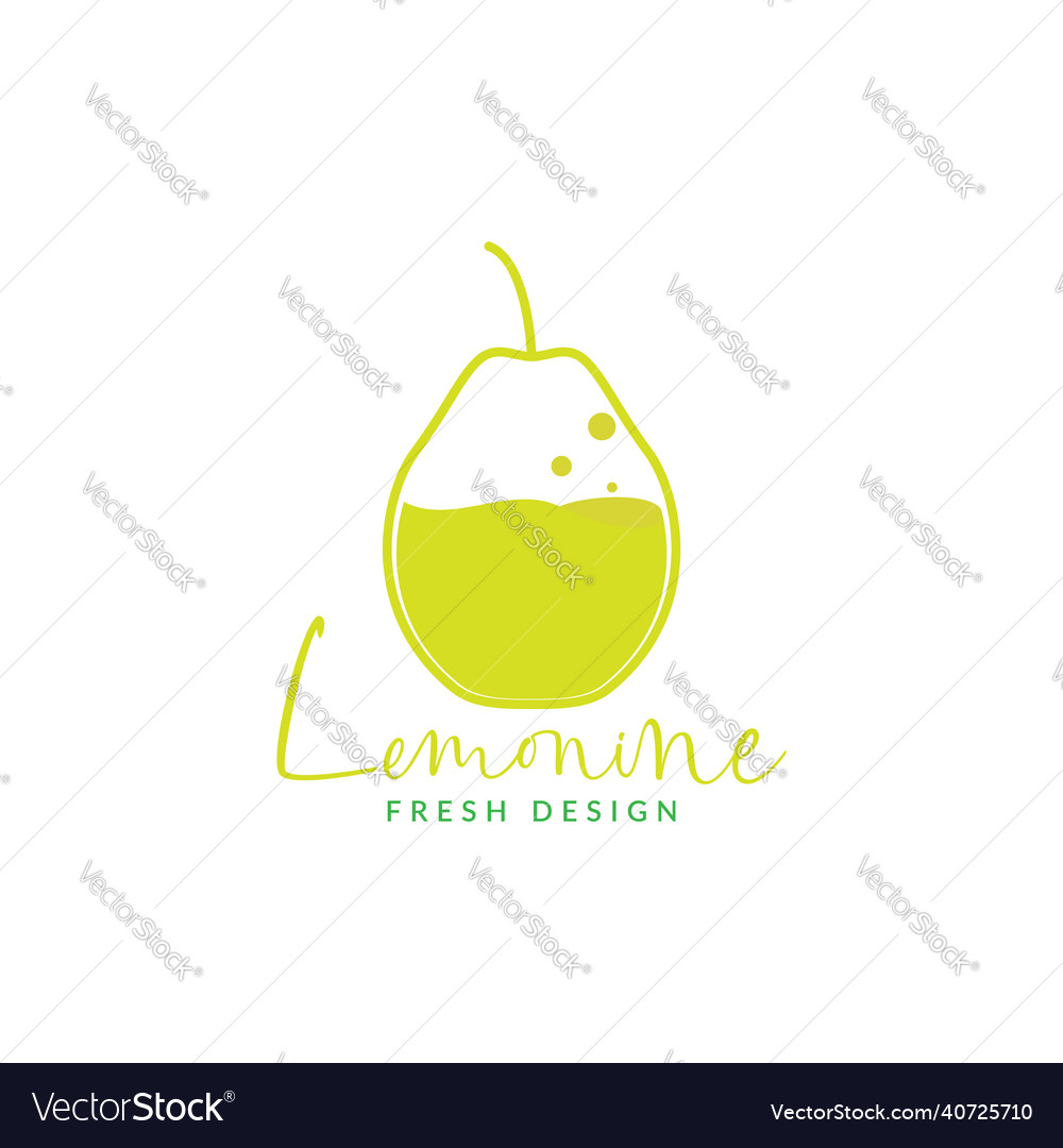 Abstract green fruit lemon bubble nutrition logo