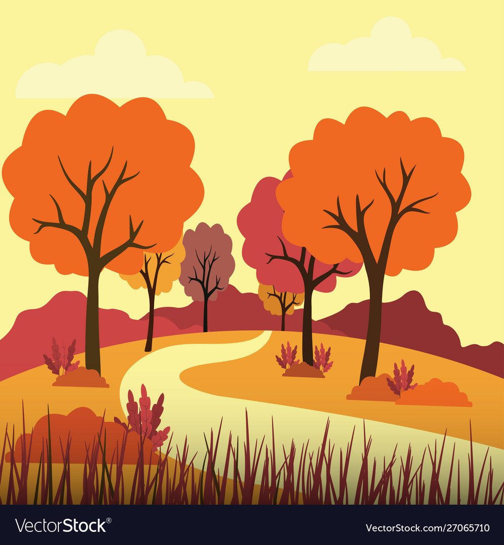 Autumn scenery Royalty Free Vector Image - VectorStock