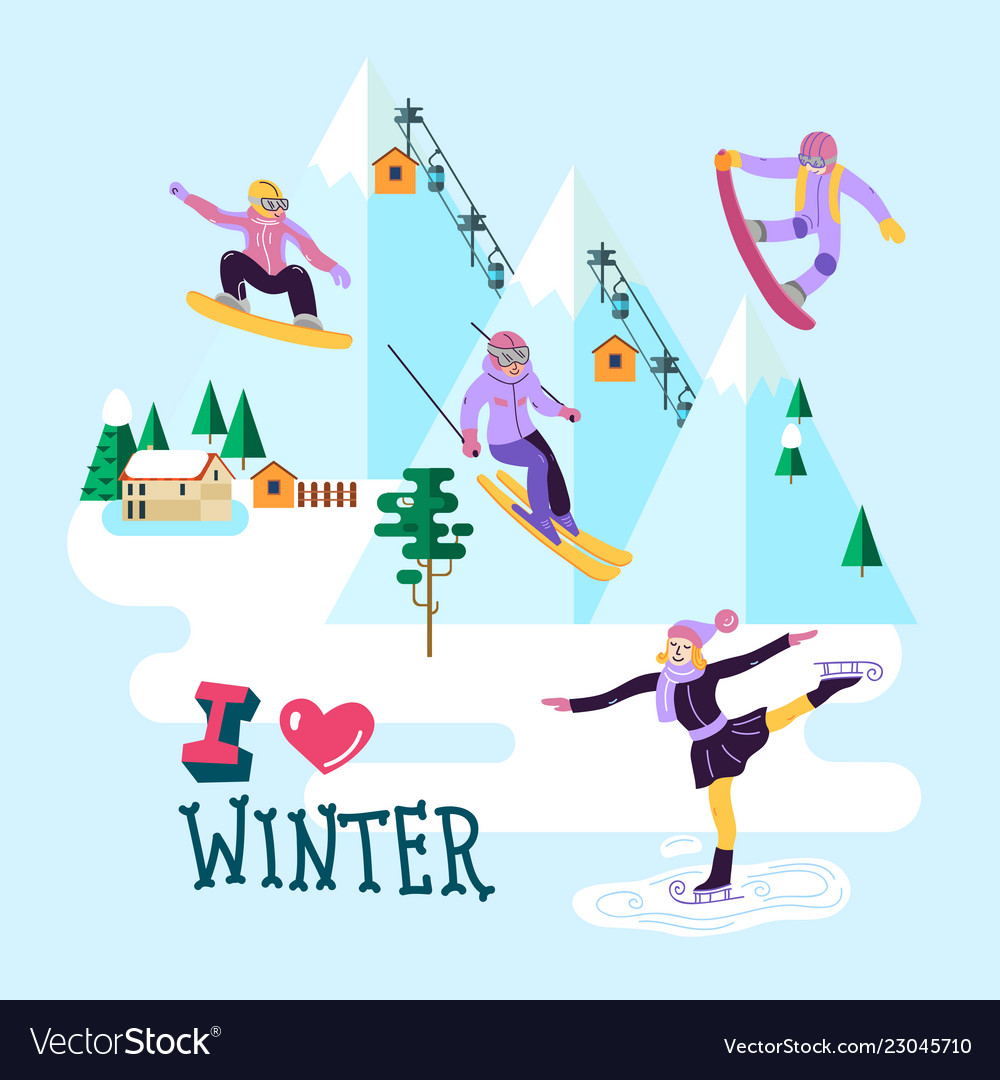 Beautiful ski club skiing Royalty Free Vector Image