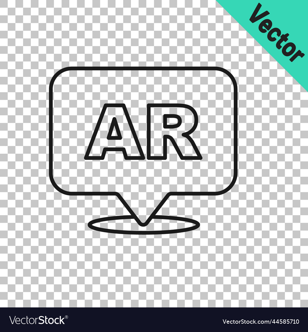 Black line augmented reality ar icon isolated Vector Image