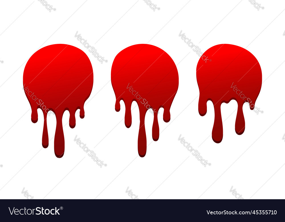 Blood drip cartoon set halloween bloodstain Vector Image