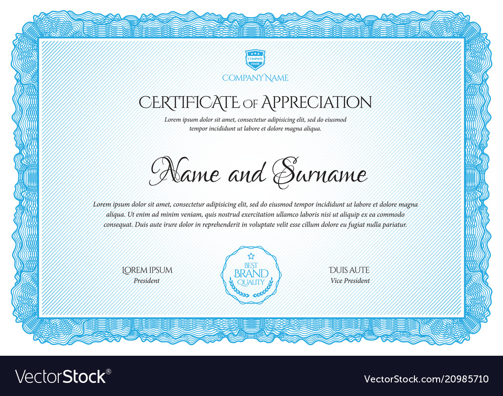 Certificate template diploma currency border Vector Image