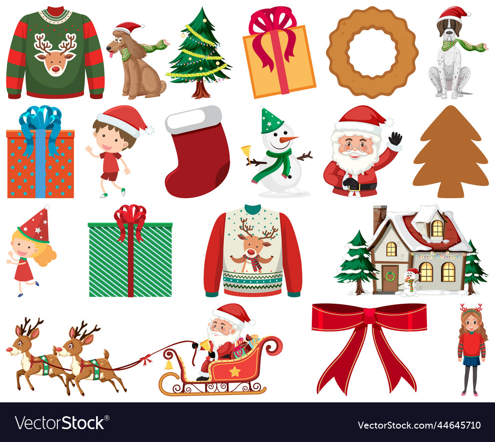 Christmas characters and elements set