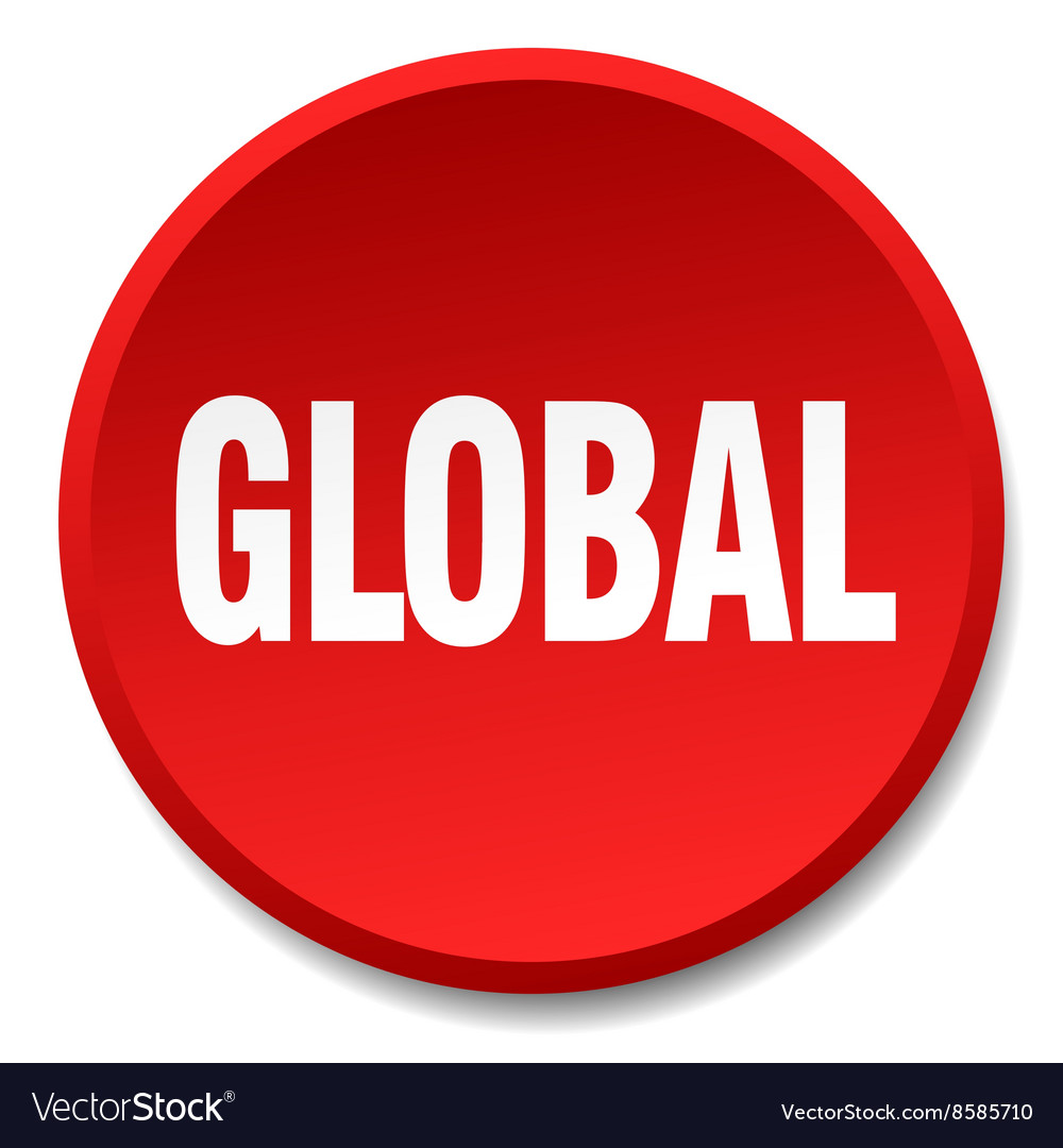 Global red round flat isolated push button