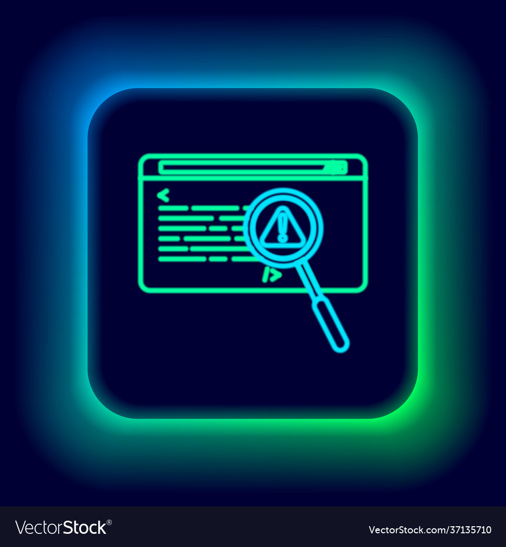Glowing neon line system bug concept icon isolated vector image Glowing neon line system bug concept icon isolated