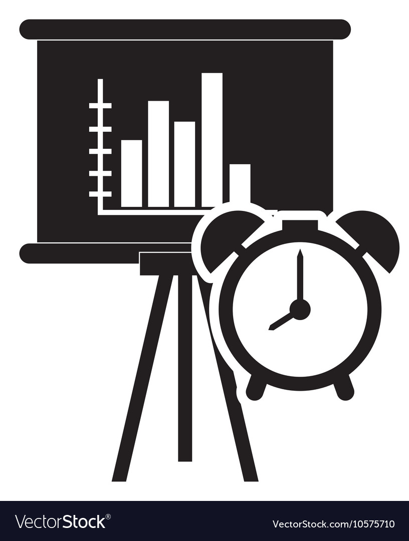 Graph chart and file clock icon