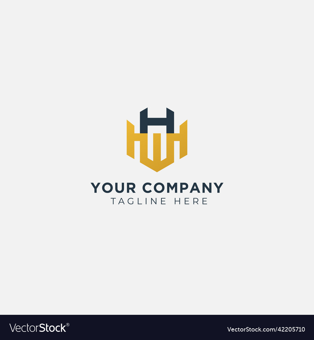 H w simple logo design and modern