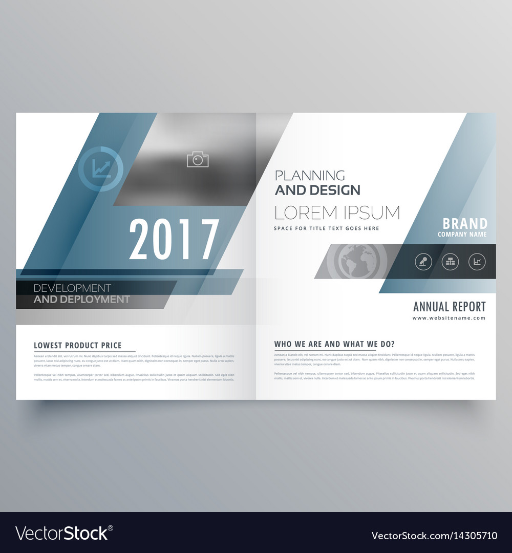 modern business bifold brochure template with vector image