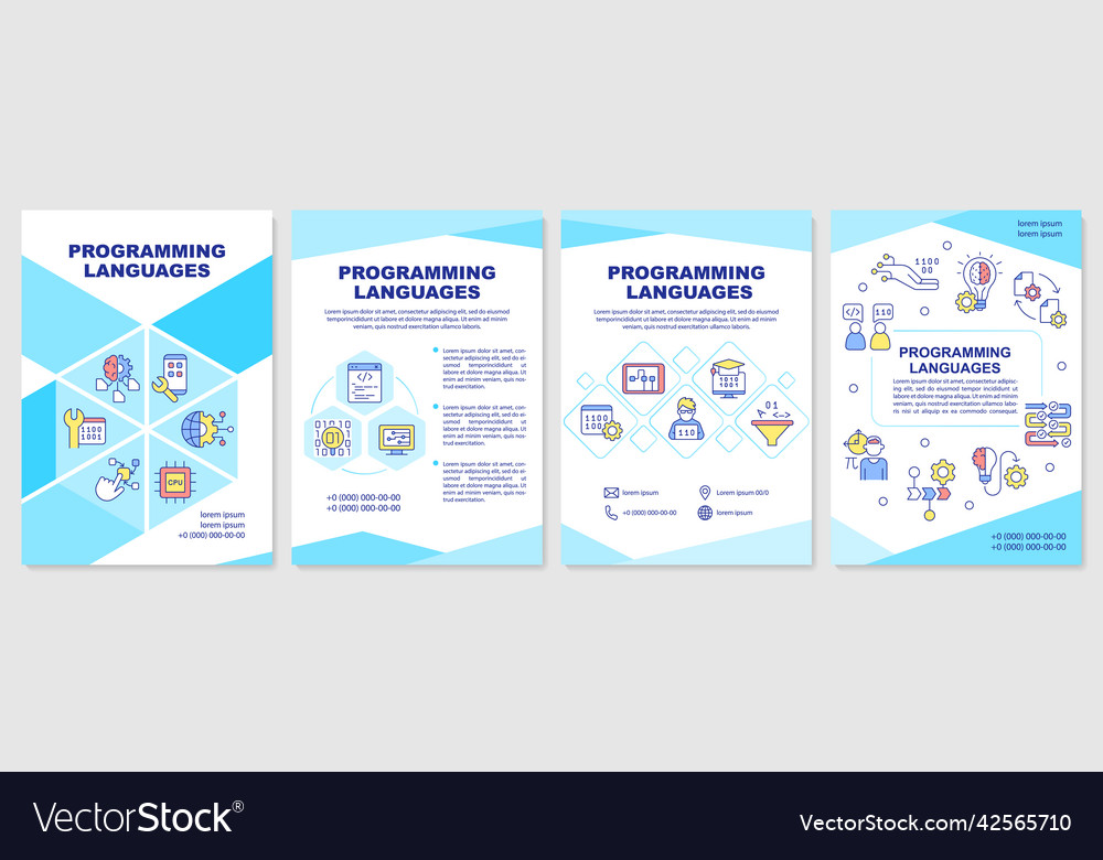 Programming languages brochure template Royalty Free Vector