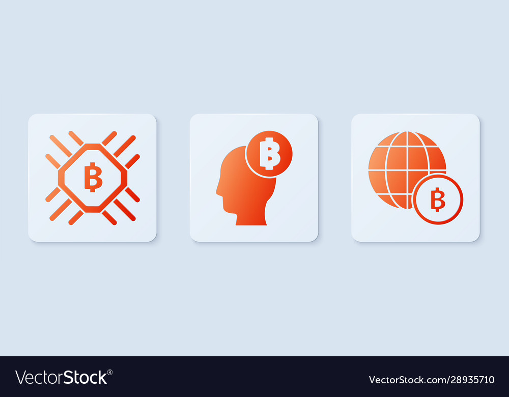Set bitcoin think cpu mining farm and globe vector image Set bitcoin think cpu mining farm and globe