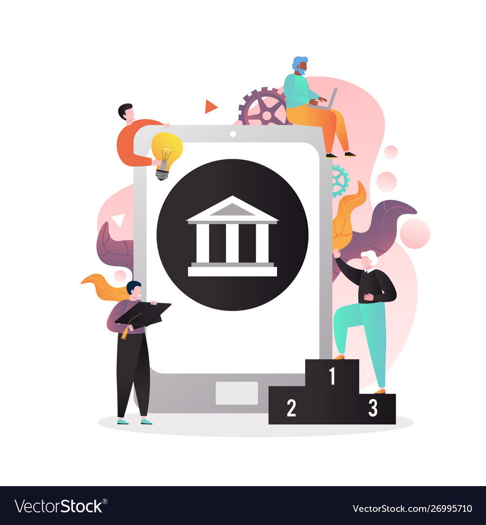 Study concept for web banner website page Vector Image Study concept for web banner website page