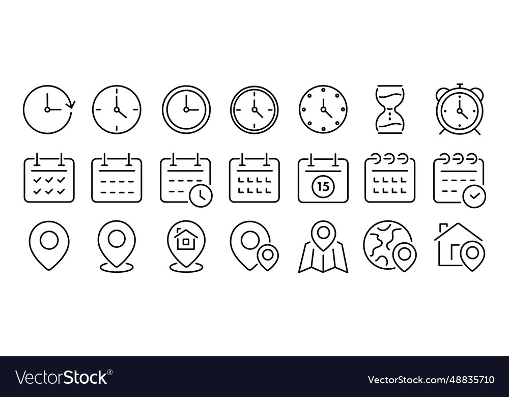 Zeit- und Datumszeilen-Symbole setzen Adresse