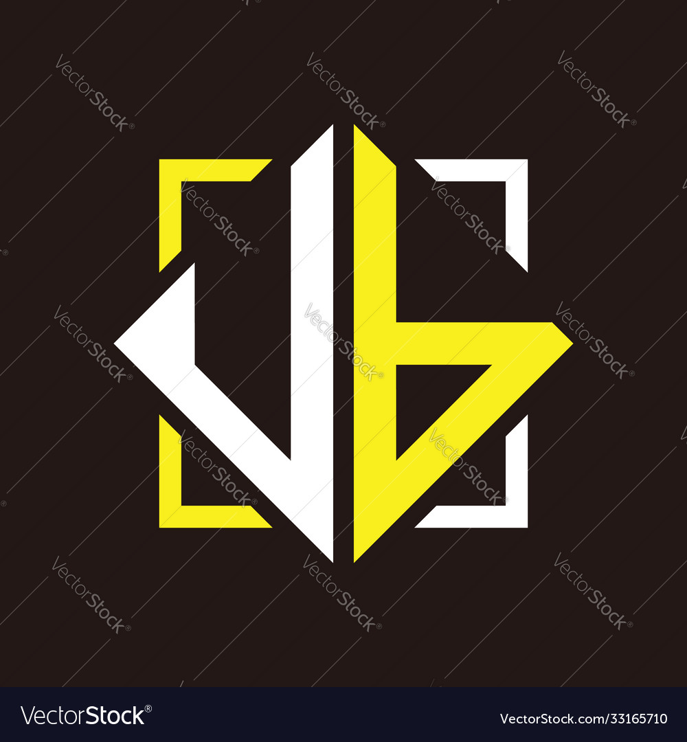 U b initials quadrangle monogram with square