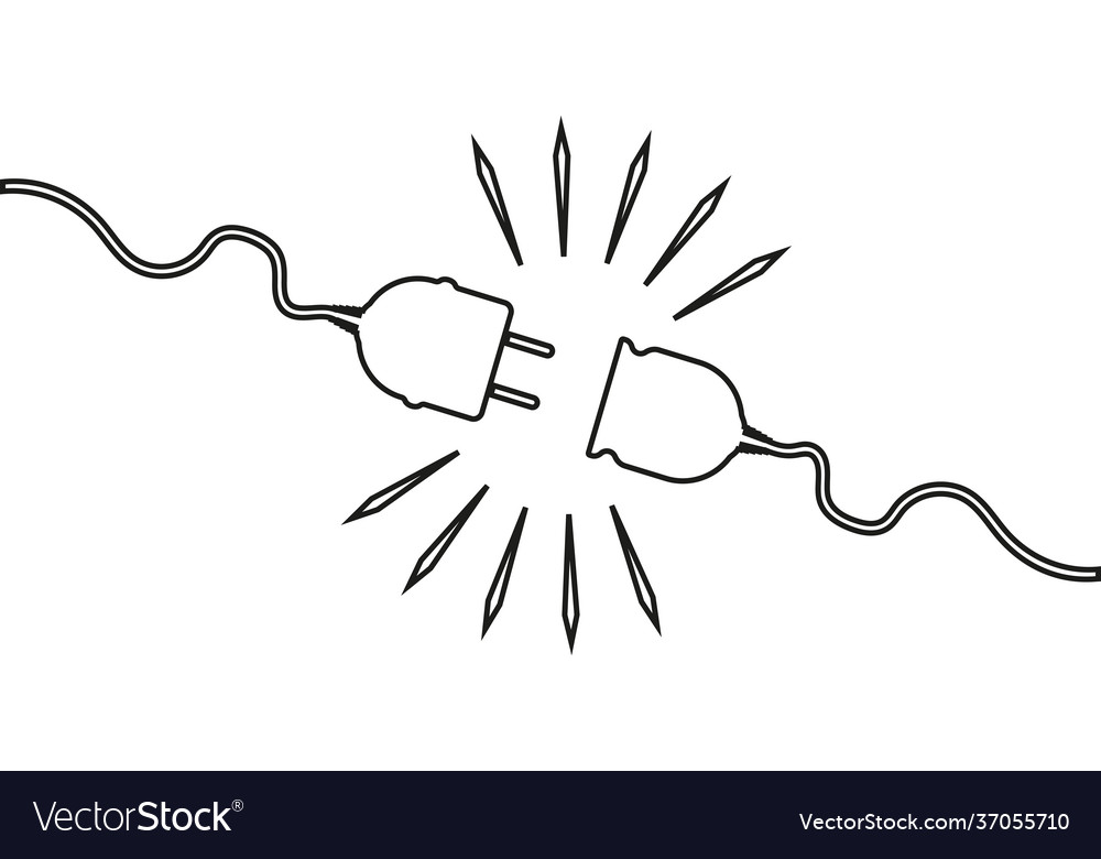 Unplugged sockets editable stroke minimalistic