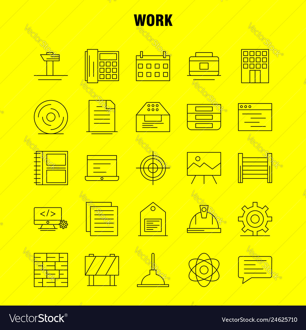 Work line icon for web print and mobile uxui kit vector image Work line icon for web print and mobile uxui kit