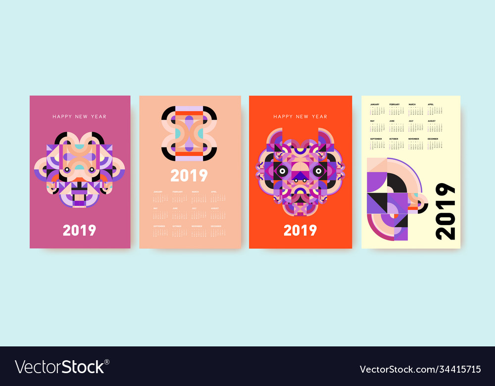 2021 calendar design template with colorful