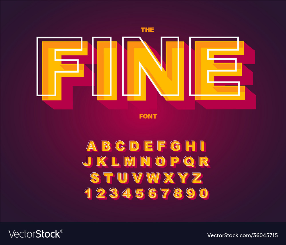 3d bold retro font vintage alphabet