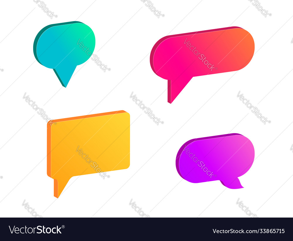 3d dialogue speech bubles with modern gradient