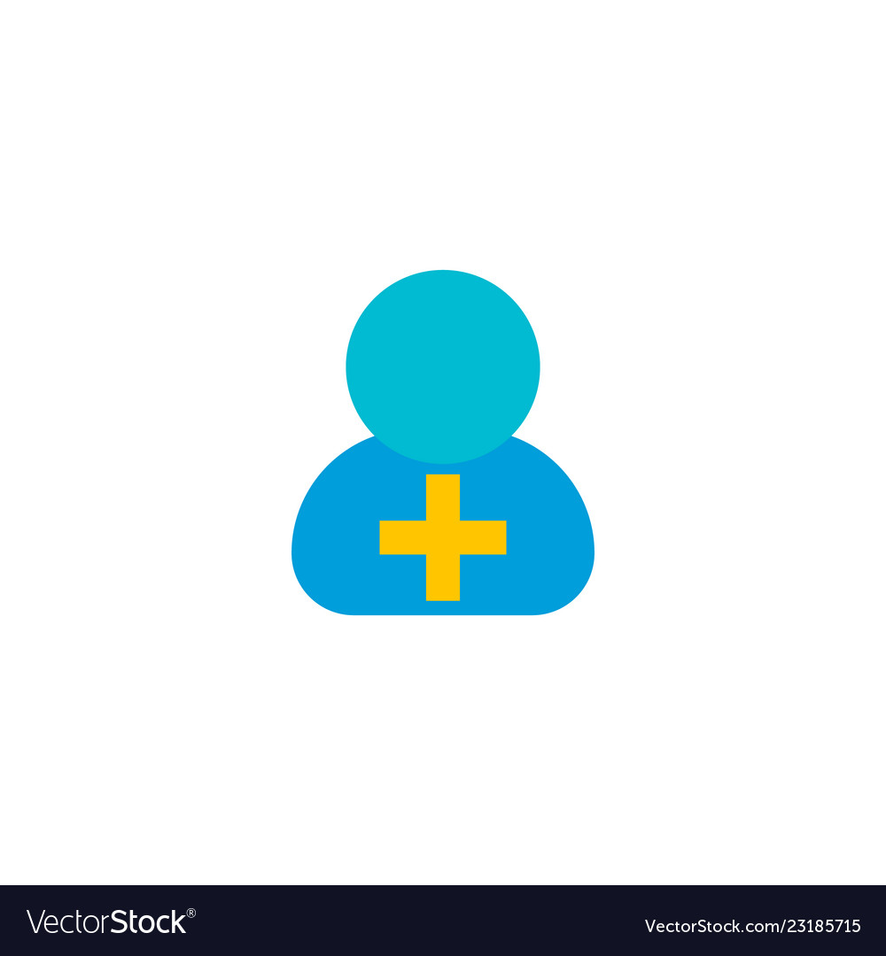 Add member icon flat element Vector Image Add member icon flat element
