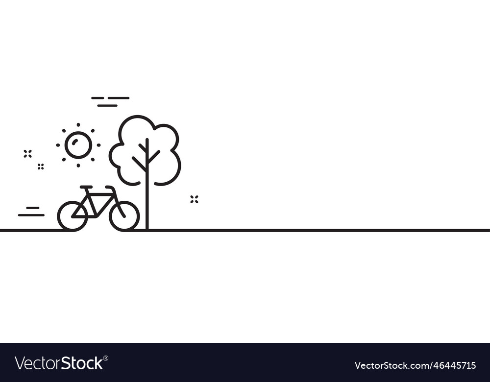 Bicycle line icon city bike transport sign vector image Bicycle line icon city bike transport sign