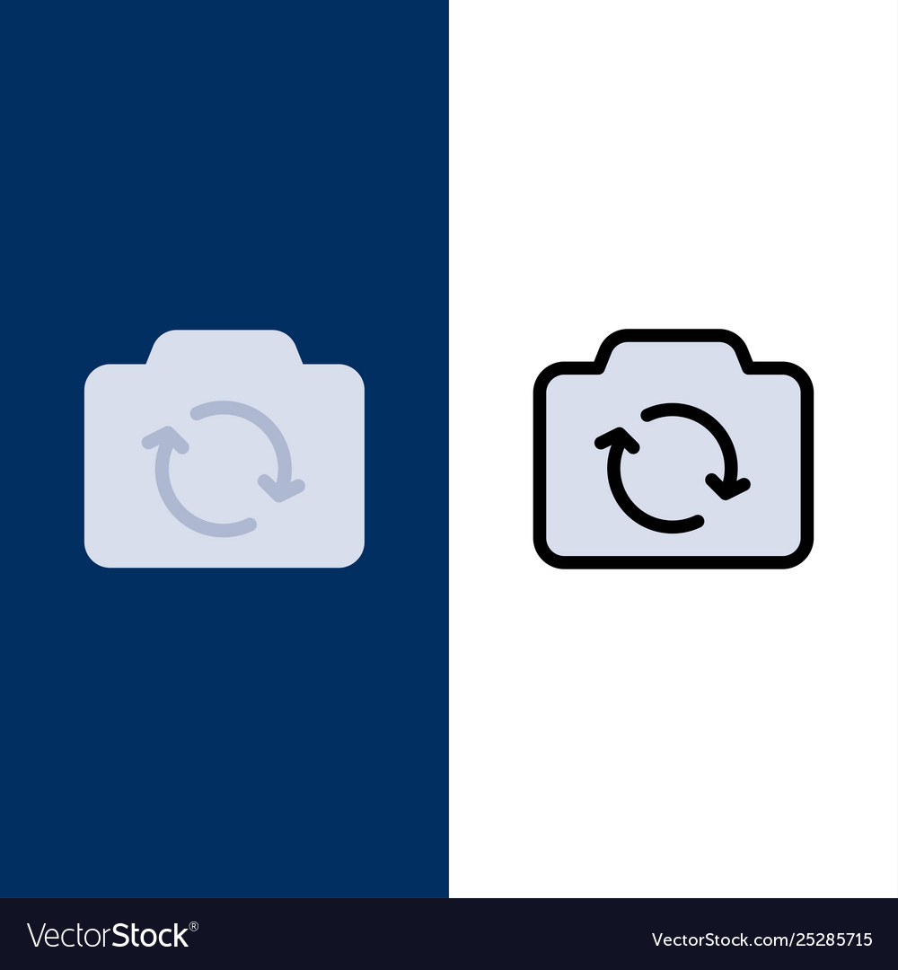 Camera refresh basic ui icons flat and line Vector Image Camera refresh basic ui icons flat and line