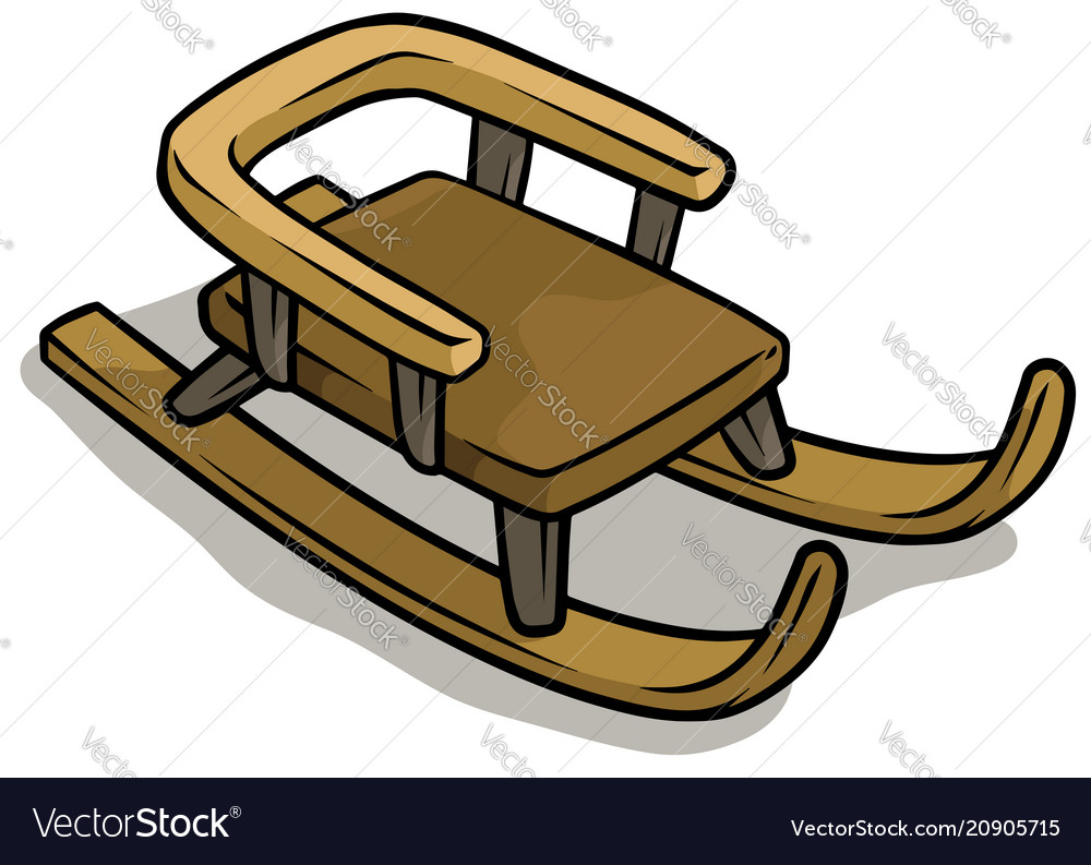 Cartoon wooden brown sledge icon