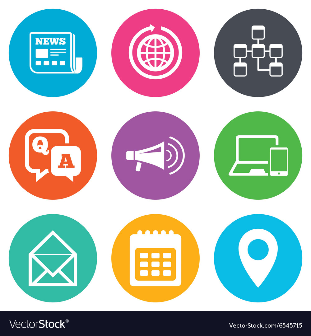 Communication icons news chat messages signs Vector Image