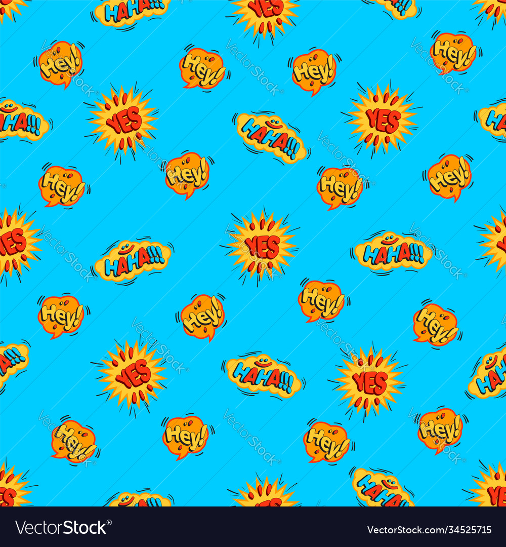 Seamless pattern in cartoon 80s-90s comic style Vector Image