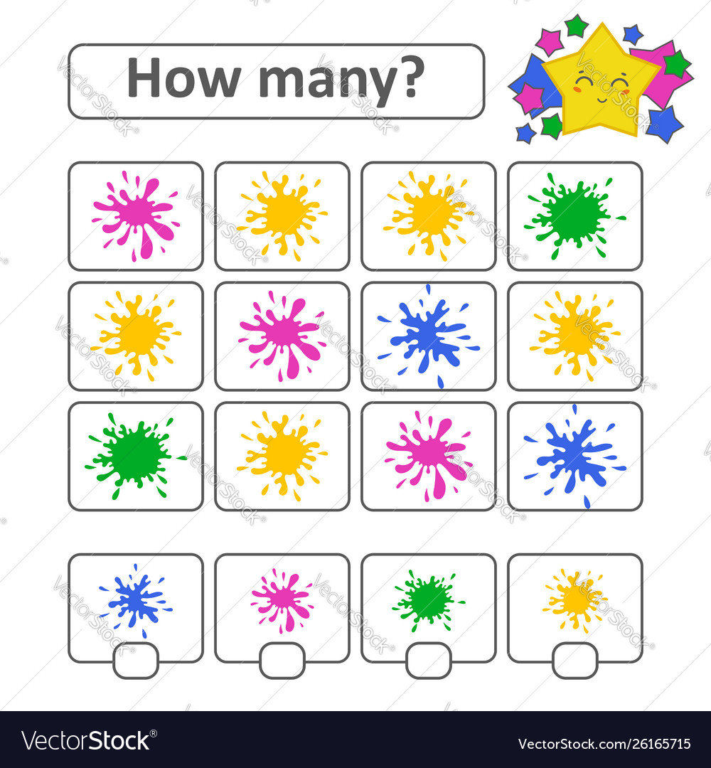 Counting game for preschool children count vector image Counting game for preschool children count