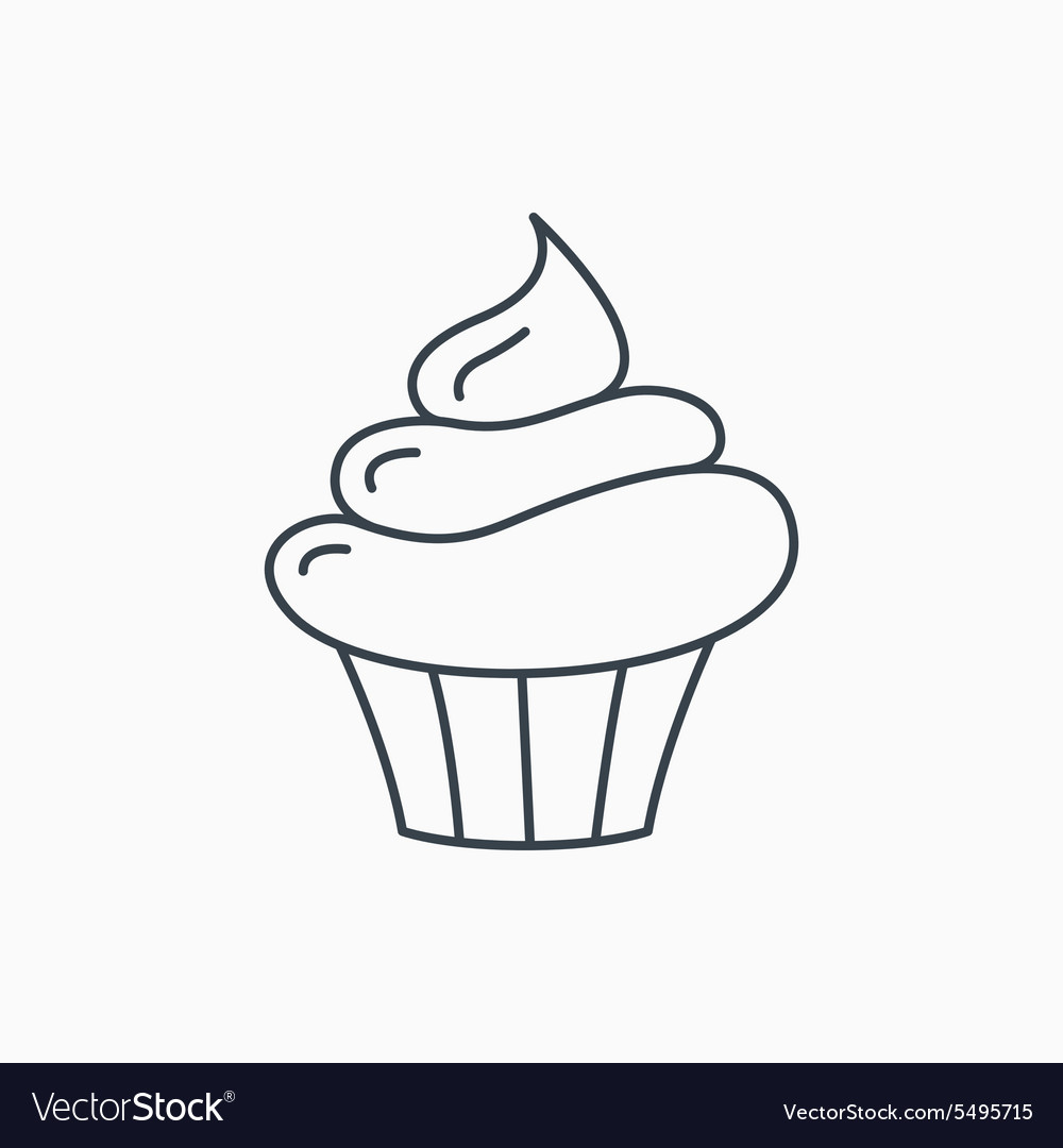 Cupcake icon dessert cake sign