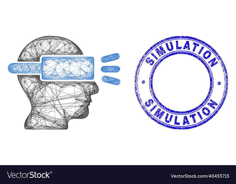 Distress simulation badge and network irregular vector image Distress simulation badge and network irregular