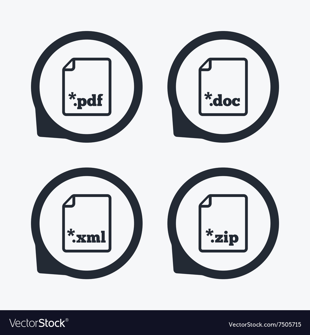 Document signs file extensions symbols