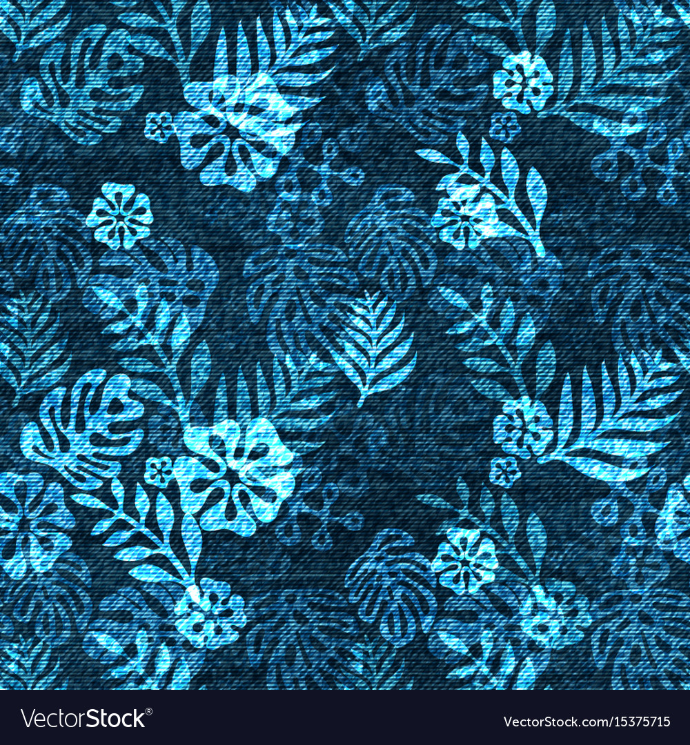 Exotic Denim Blatt Muster