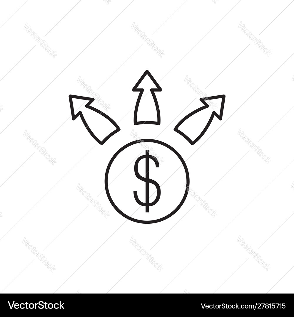 Financial growth icon linear sign isolated Vector Image
