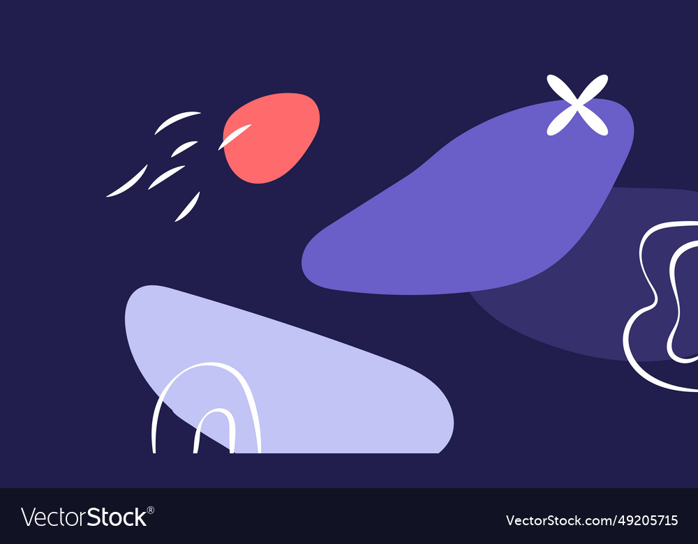 Flat abstract hand drawn shapes line background Vector Image Flat abstract hand drawn shapes line background