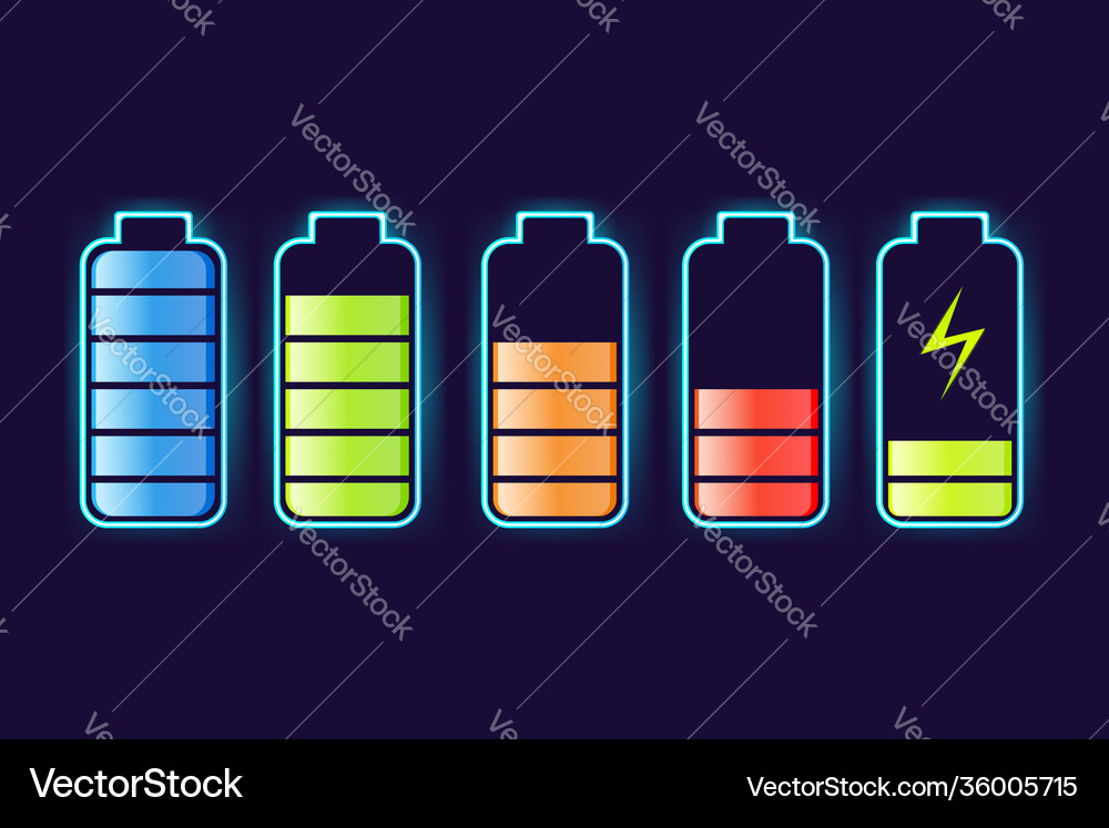 Flat battery charge for mobile device design Vector Image