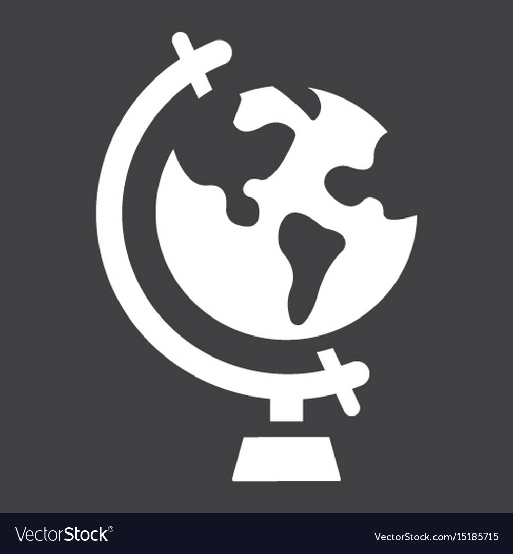 Globe Solid Icon World And Geography Royalty Free Vector