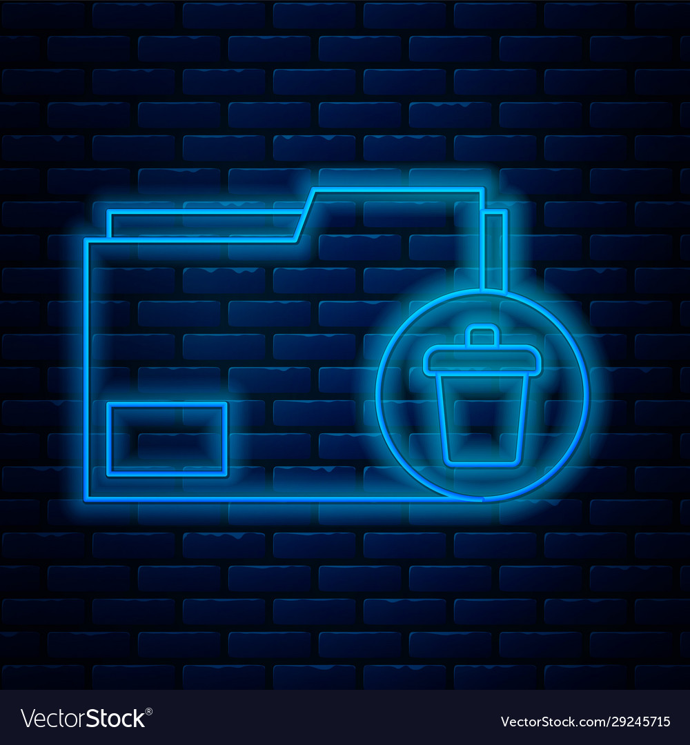 Glowing neon line delete folder icon isolated vector image Glowing neon line delete folder icon isolated