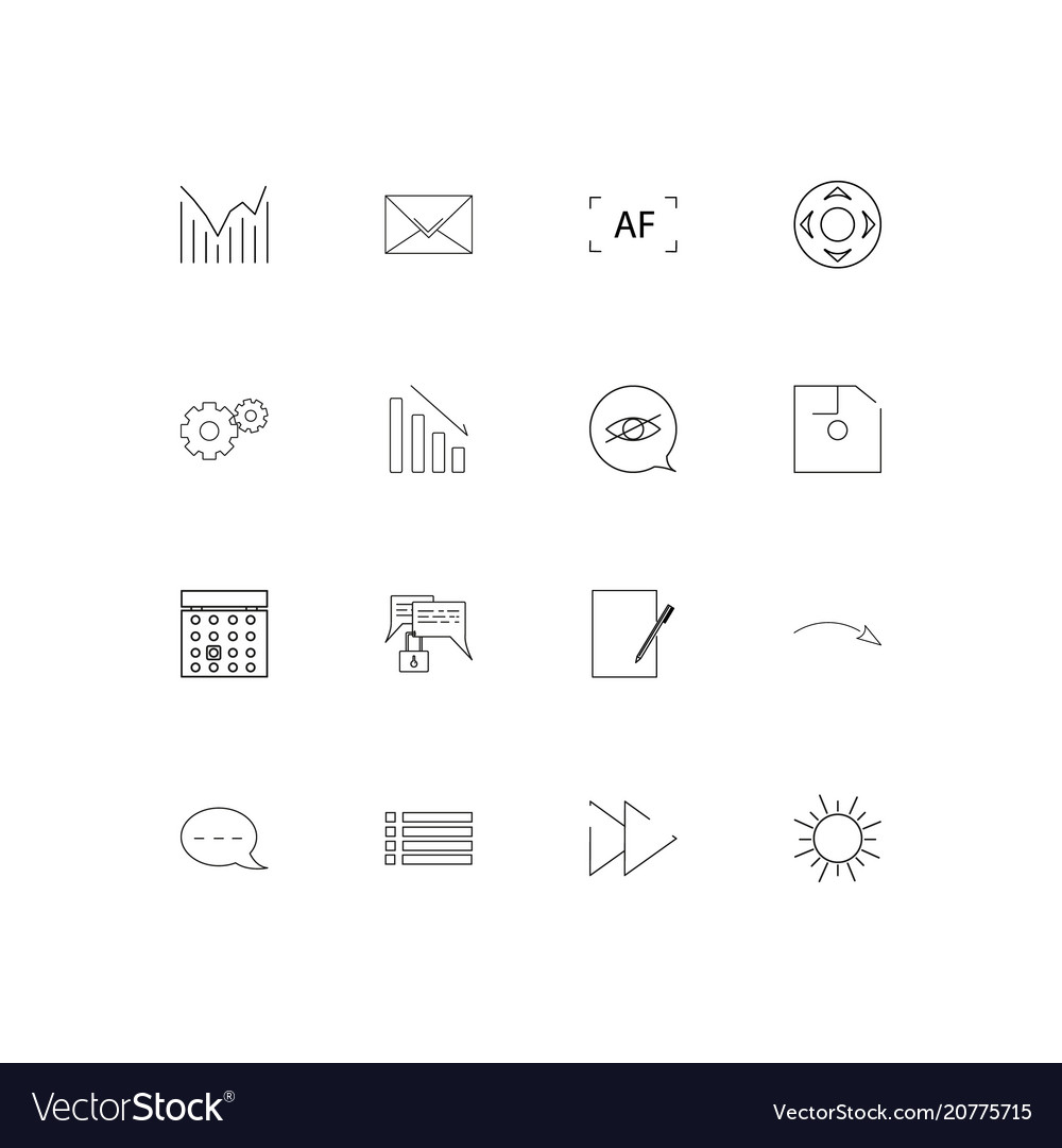 Interface linear thin icons set outlined simple