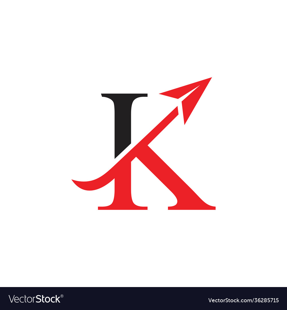 Letter k fast movement arrow logo