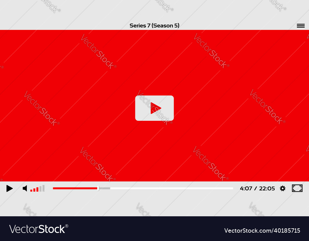 Online video player streaming and movie interface Vector Image