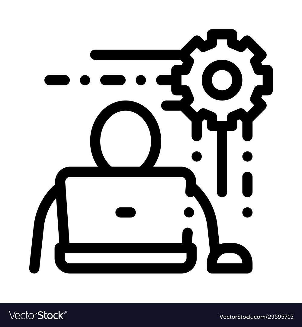 Programmer work icon outline vector image Programmer work icon outline