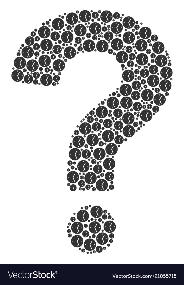 Question shape of clock icons Vector Image Question shape of clock icons