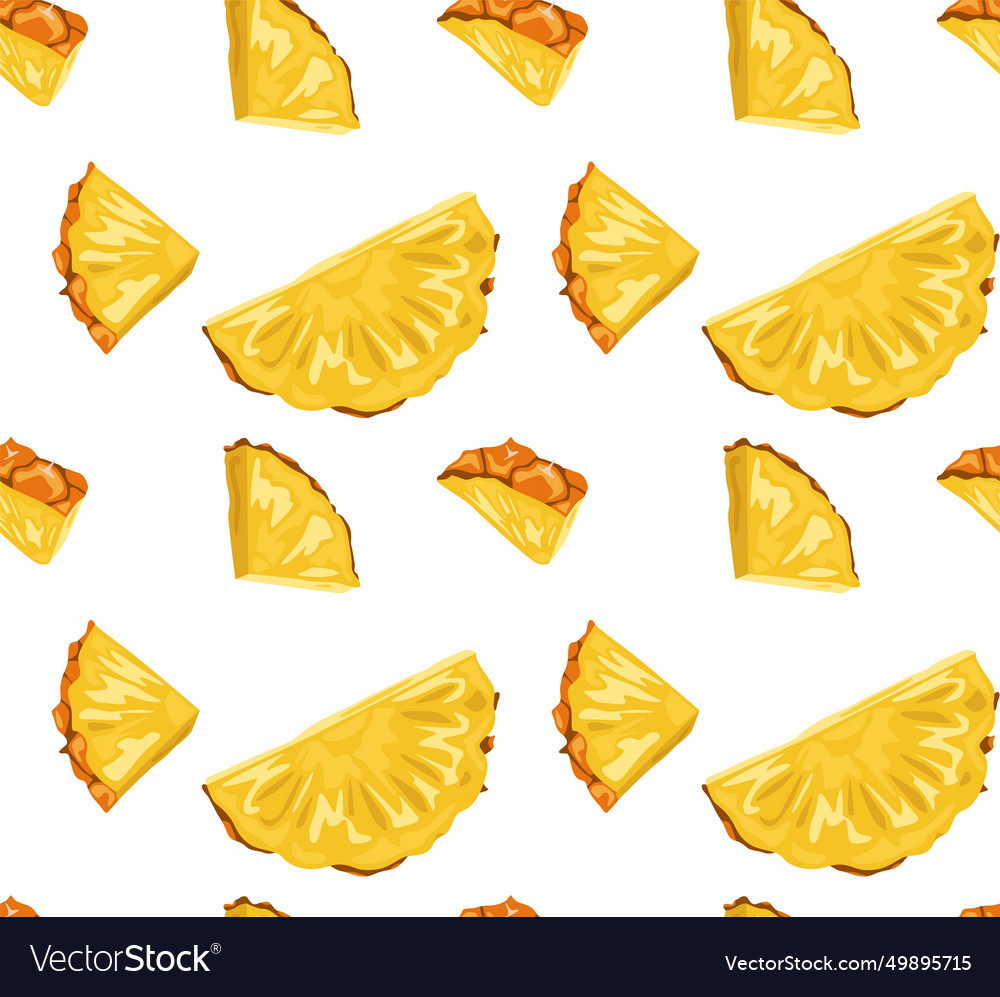 Semicircular and triangular slices of pineapple