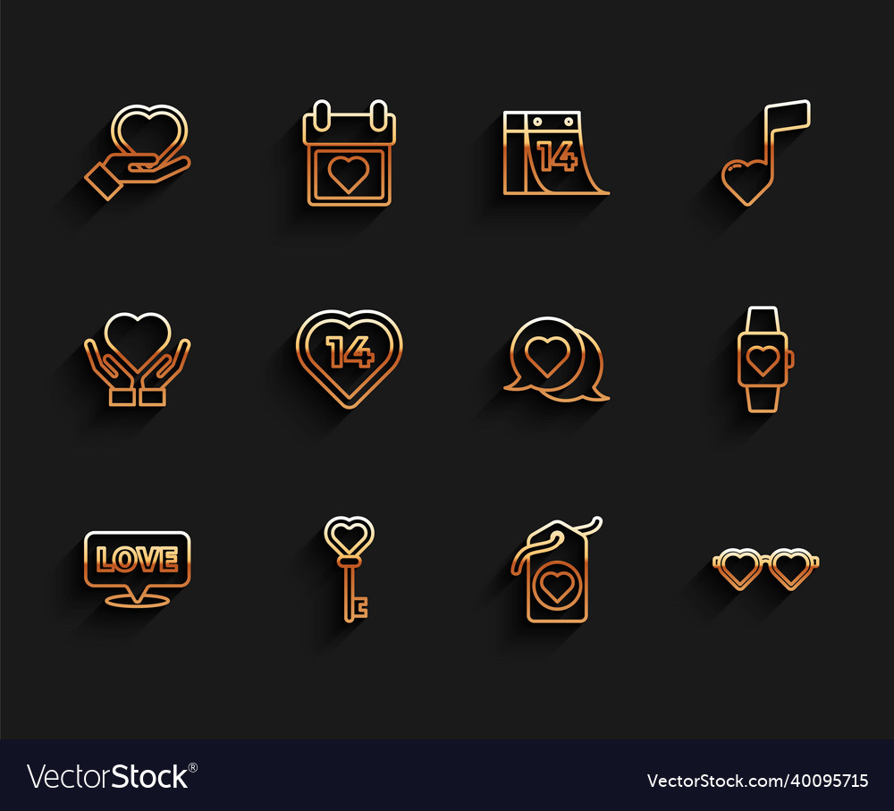 Set line speech bubble with text love key vector image Set line speech bubble with text love key