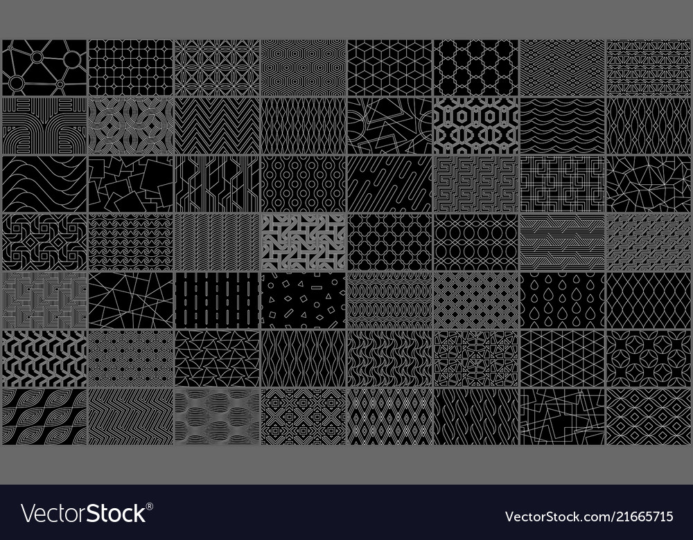Set of linear seamless geometric pattern