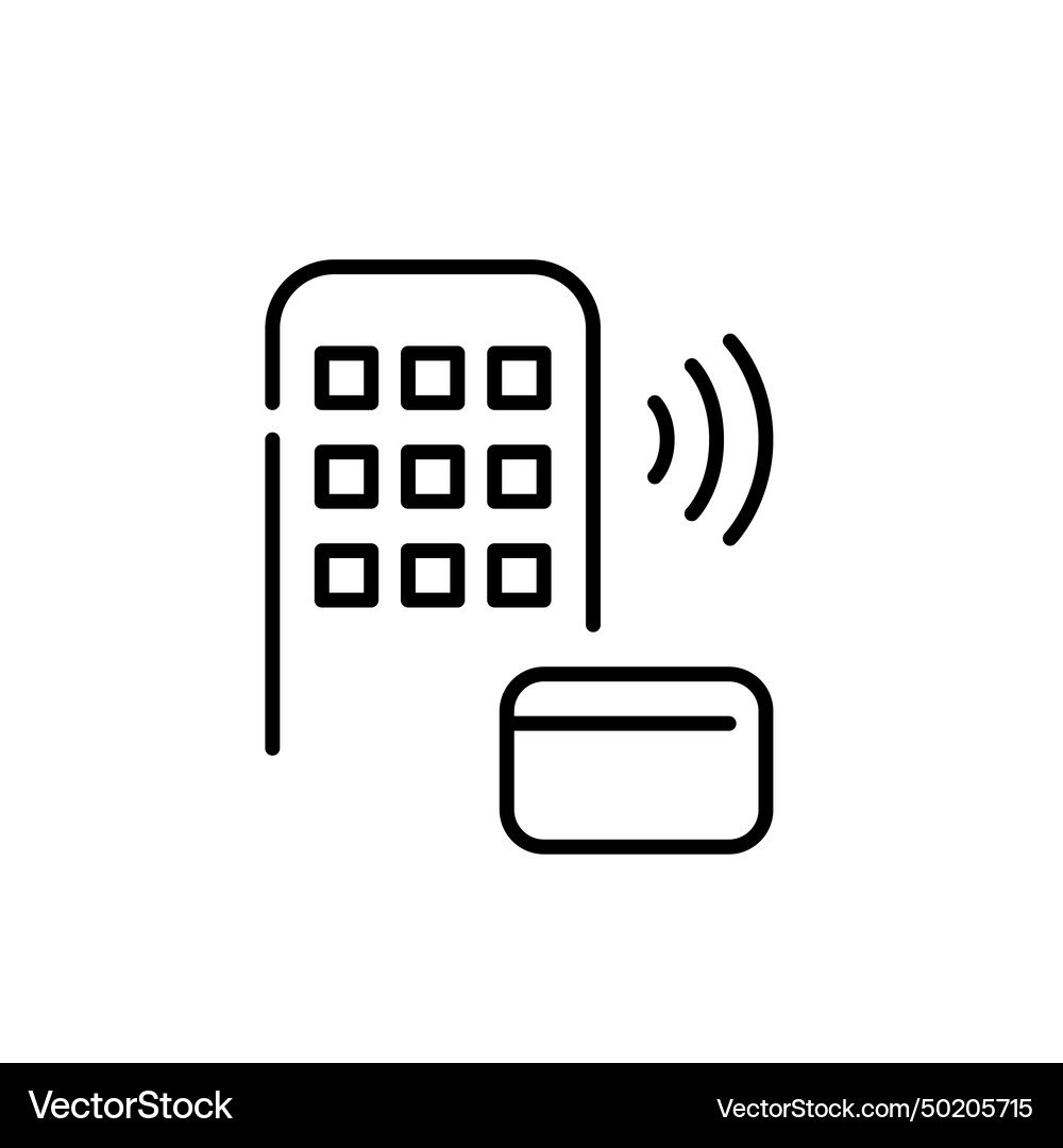 Smart lock with rfid access card pixel perfect Vector Image