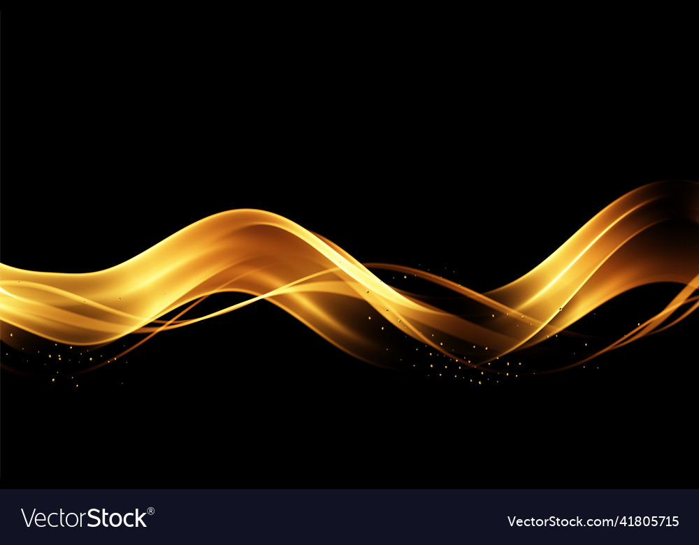 Smooth abstract wavy element golden wave design Vector Image