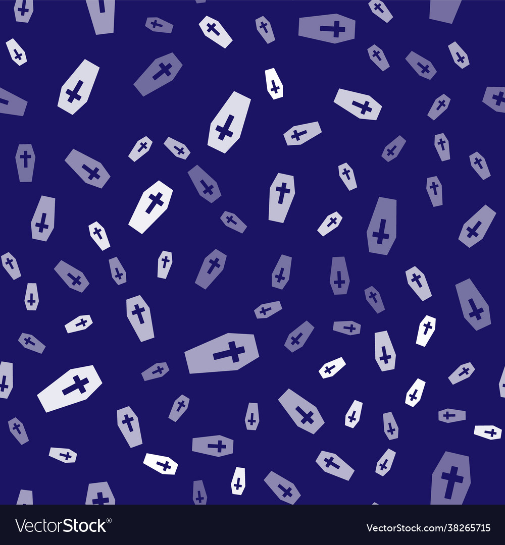 White coffin with christian cross icon isolated Vector Image